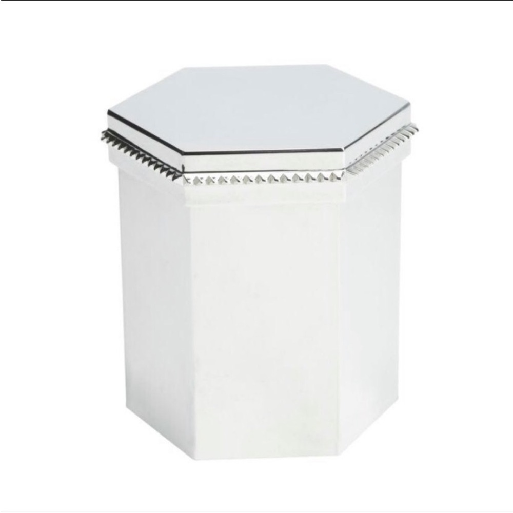 New Eddie Borgo Hexagon Mirror velvet lined Trinket / jewelry Box